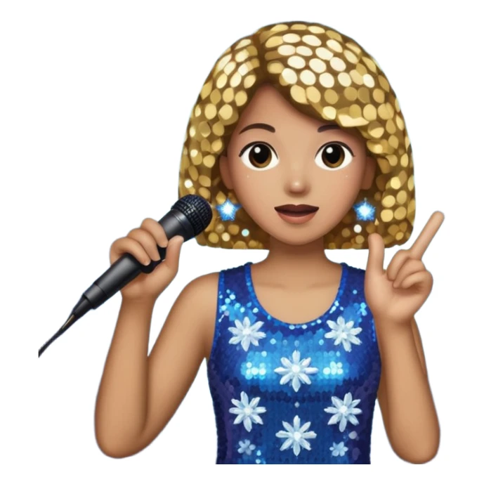 I want these emojis 💎🎤🪩❄️ in one frame with the number 17 sticker