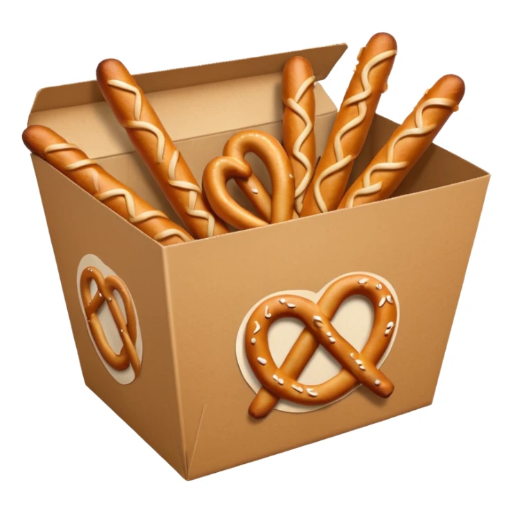 Pretzel sticks on food paper box sticker