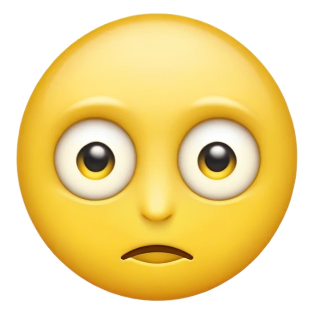 yellow emoji with a eye  on the bottom half sticker