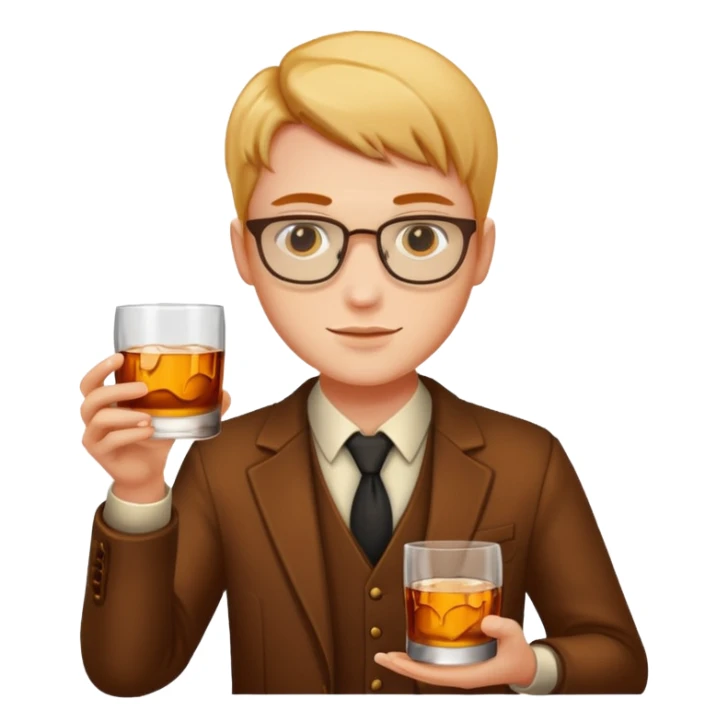 A person with a whiskey glass sticker