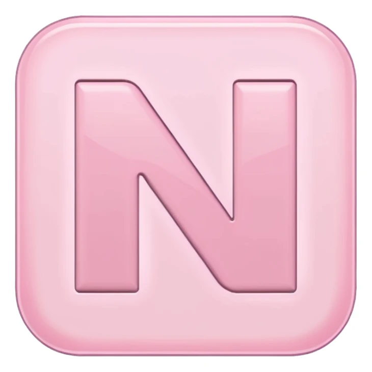 Netflix aesthetic "N" logo in pastel pink sticker