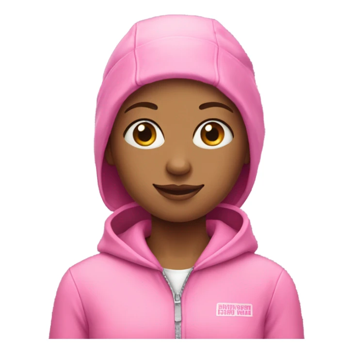 Girl wearing pink scubs sticker