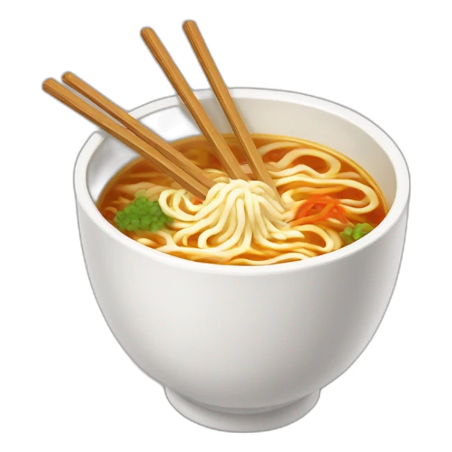 Cup ramen with drum sticks in it. sticker