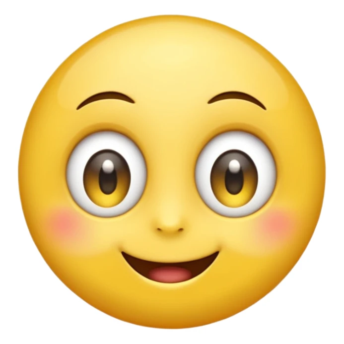 "A super happy, hope-filled emoji with a bright yellow round face, big sparkling eyes full of excitement, eyes slightly watery with joy, wide cheerful smile, glowing soft light around the face, extremely cute and expressive, high-resolution, vibrant and glossy style." sticker