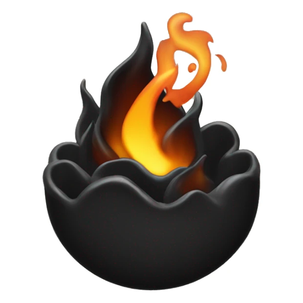 :cœur noir qui brule avec des flames noir  sticker