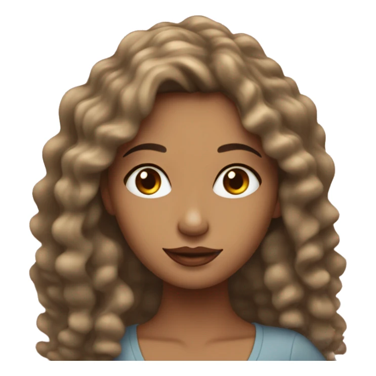 Mujer blanca con cabello rizado y ojos color cafe sticker