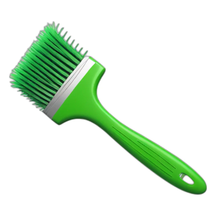 comb brush green sticker