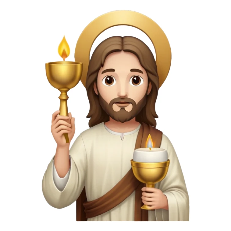 Jesus holding the Eucharist and chalice, celebrating mass sticker