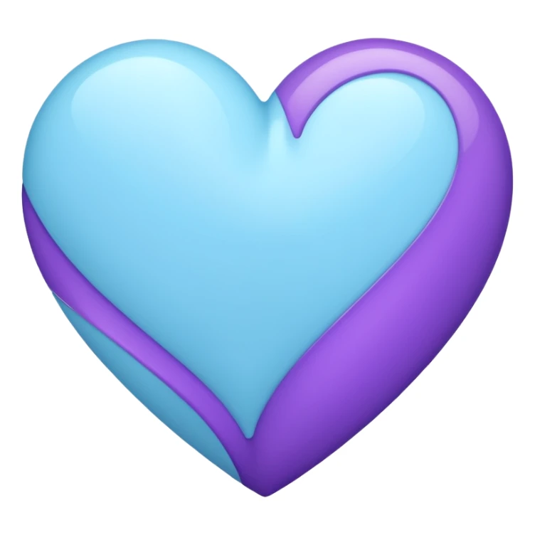 Light blue and purple heart ￼ sticker