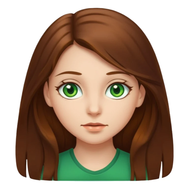 kahverengi uzun saçlı kız sticker