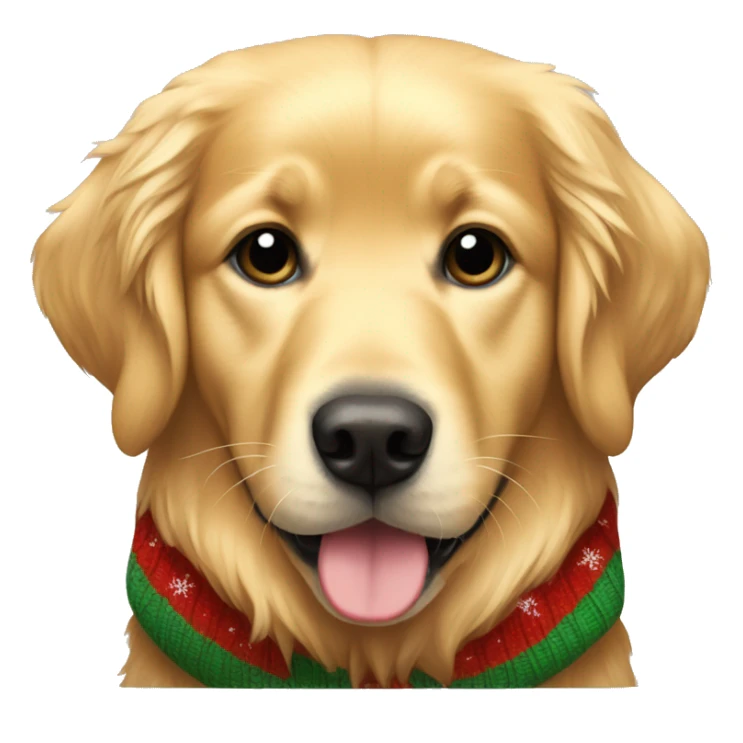golden retriever wearing christmas sweater sticker