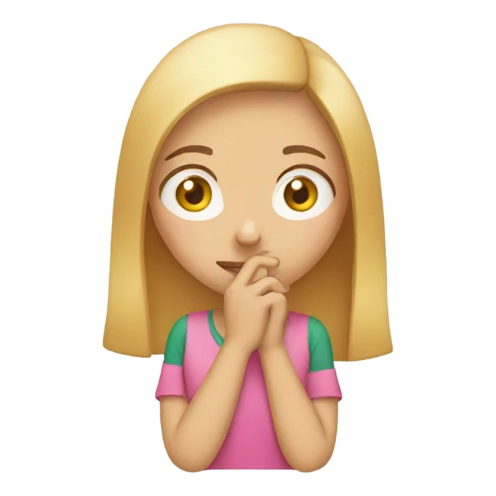 Girl holding nose sticker