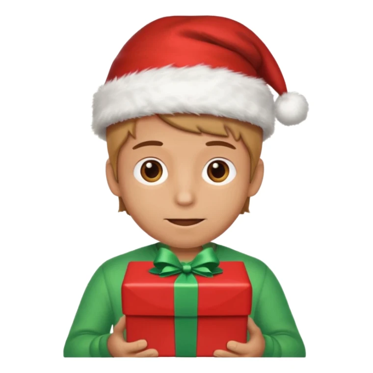 male Person holding a gift very hard sticker