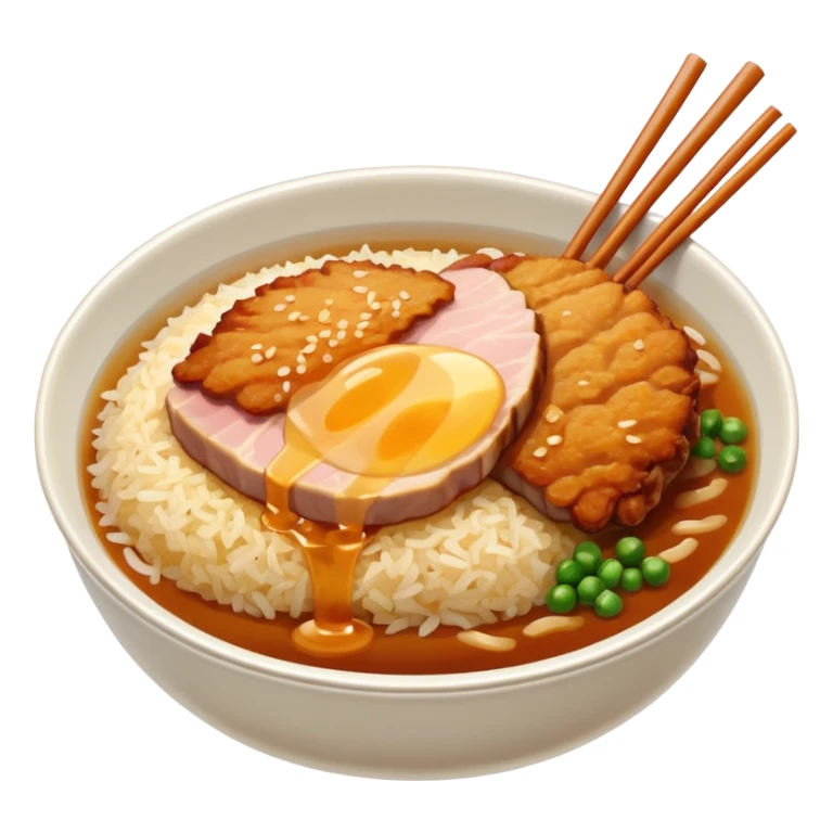katsudon in a bowl with no eggs on top sticker