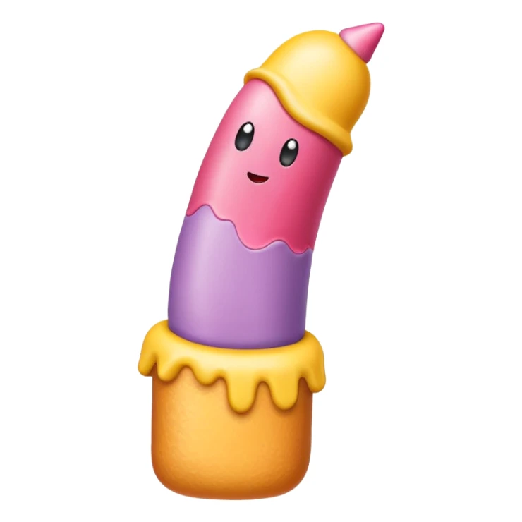 playful emoji of a novelty birthday cake with a phallic shape, no explicit content sticker