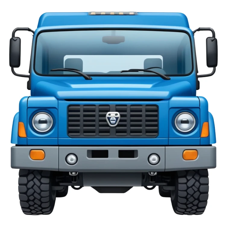 european looking expedition truck in blue flat snout sticker