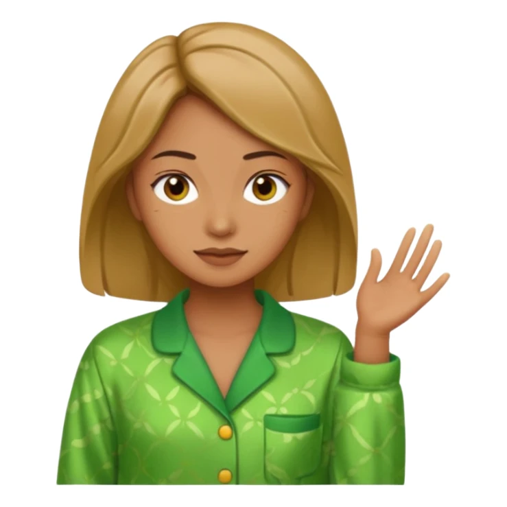 woman with green cpijamas sticker