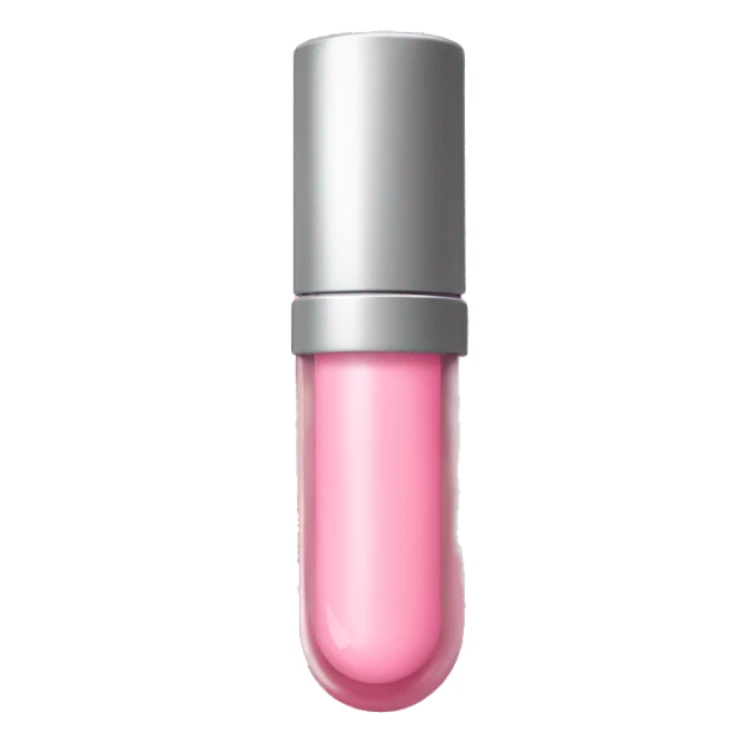 create a babypink lipgloss tube that is opened and a little drop falling down from it  sticker
