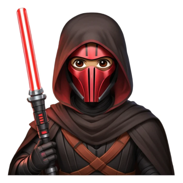 Darth Revan with his mask on holding red lightsaber sticker