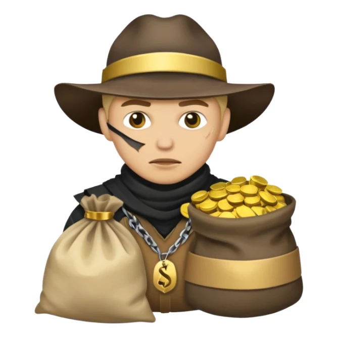 un bandit avec un sac de butin  sticker