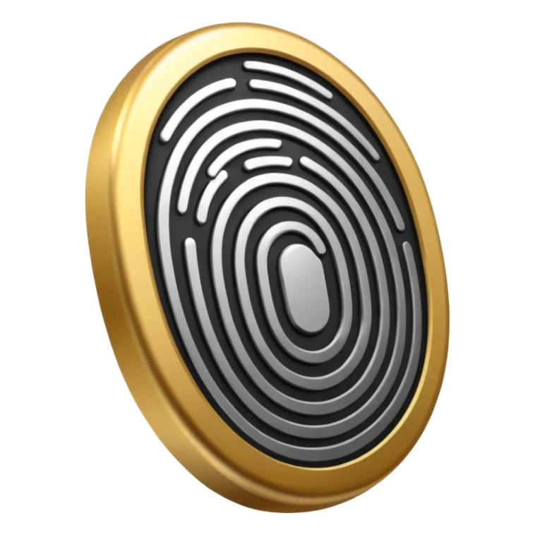 I want a logo that shows that you can create your own digital fingerprint, so that the logo is a fingerprint, but in a futuristic and professional way, and it looks very elegant, using colors that make it look like it belongs to the wealthy. sticker