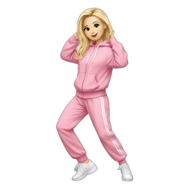 dancing-fair-haired-white-girl-pink-oversize-tracksuit sticker