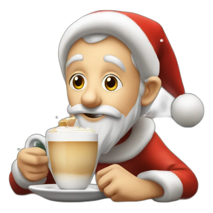 Un lutin de Noël qui dort dans un café sticker