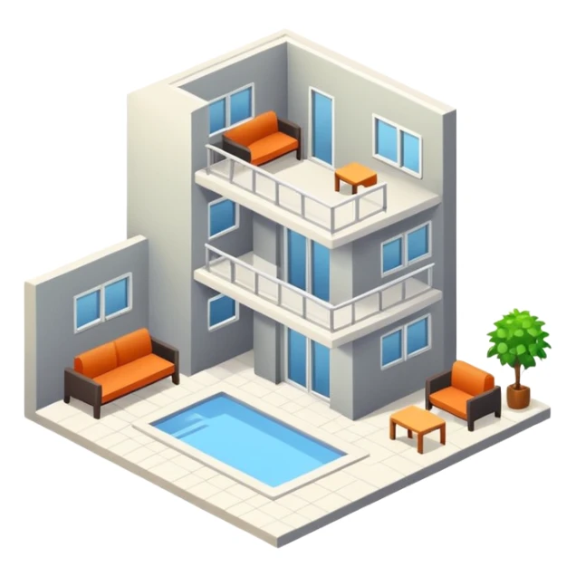 isometric view of an apartment sticker