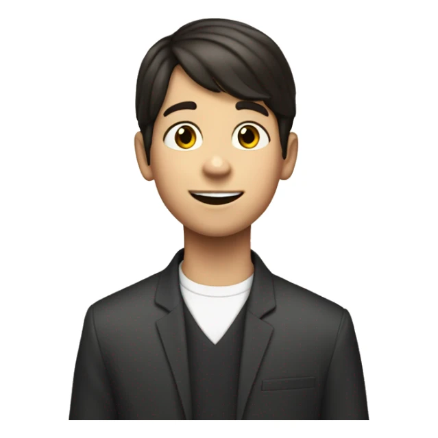 10 year old boy white boy with dark hair singing at chruch sticker