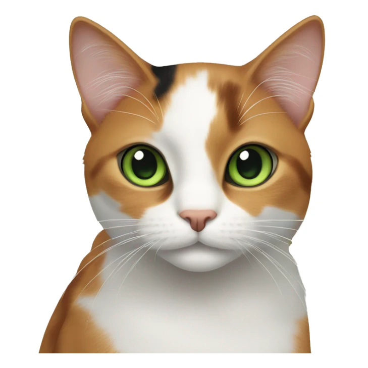calico cat with green eyes sticker