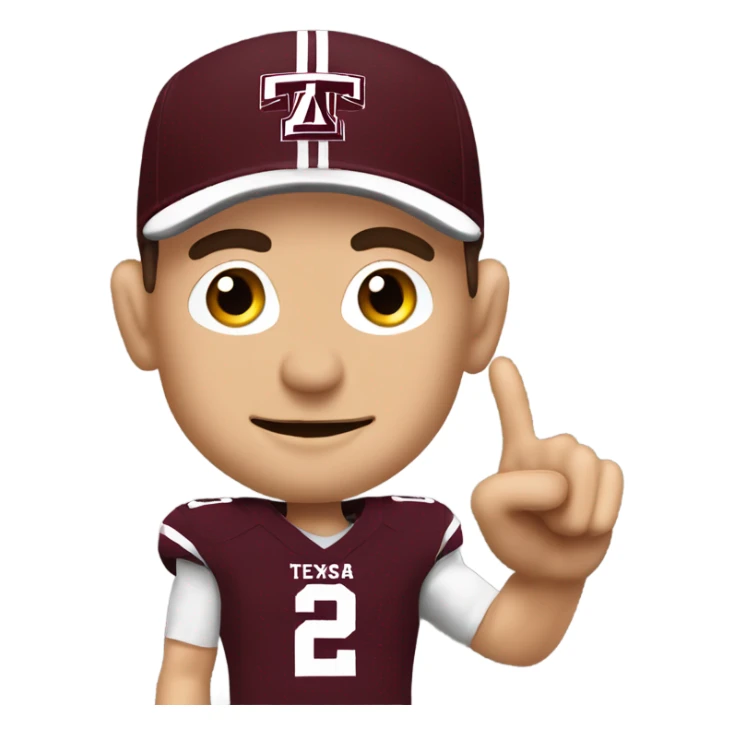 Johnny manziel in a Texas a&m maroon uniform holding up one thumb  sticker