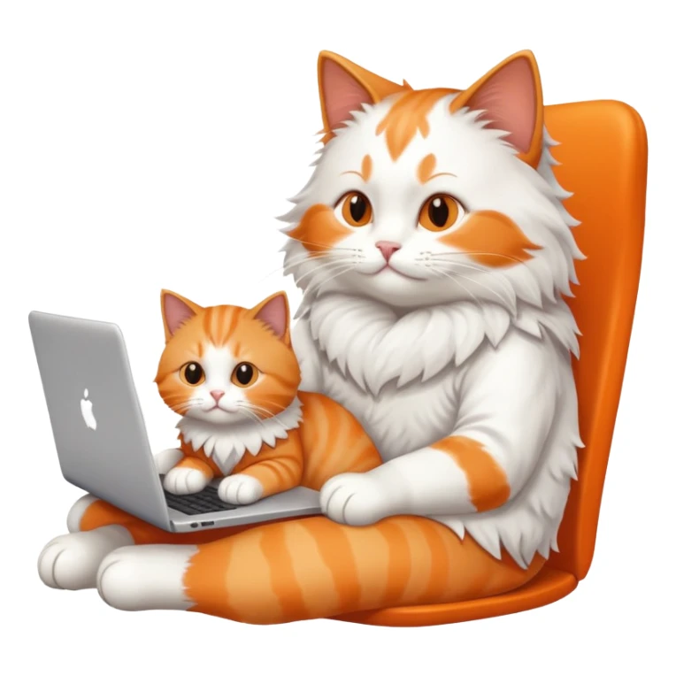 cat sitting on person's lap while working on laptop sticker