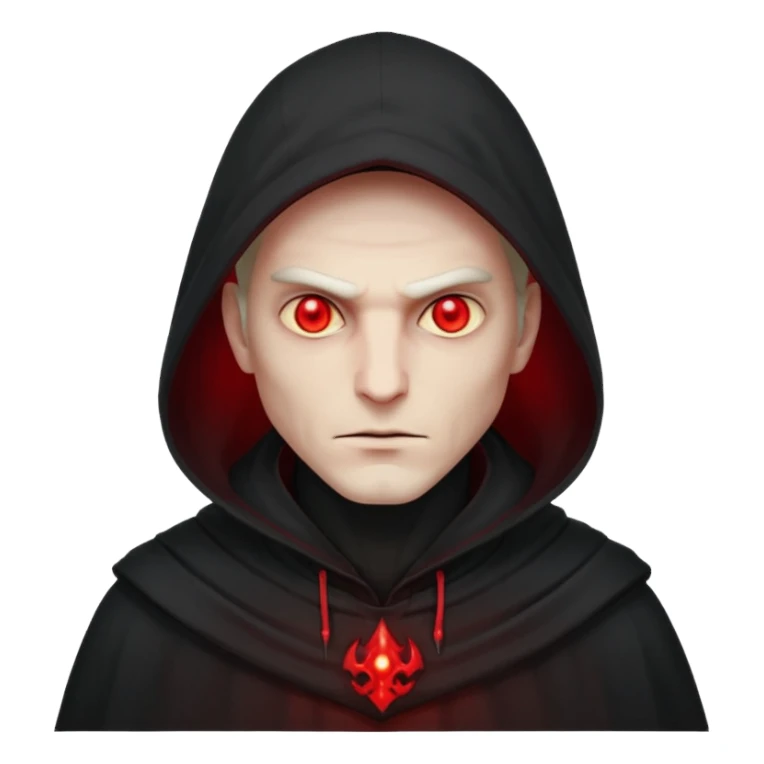 Evil, shadowie Male lord with Red glowing eyes and hood sticker