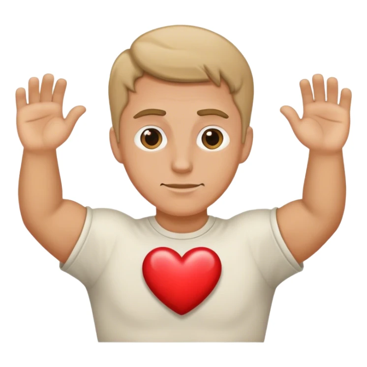 white man showing heart sticker