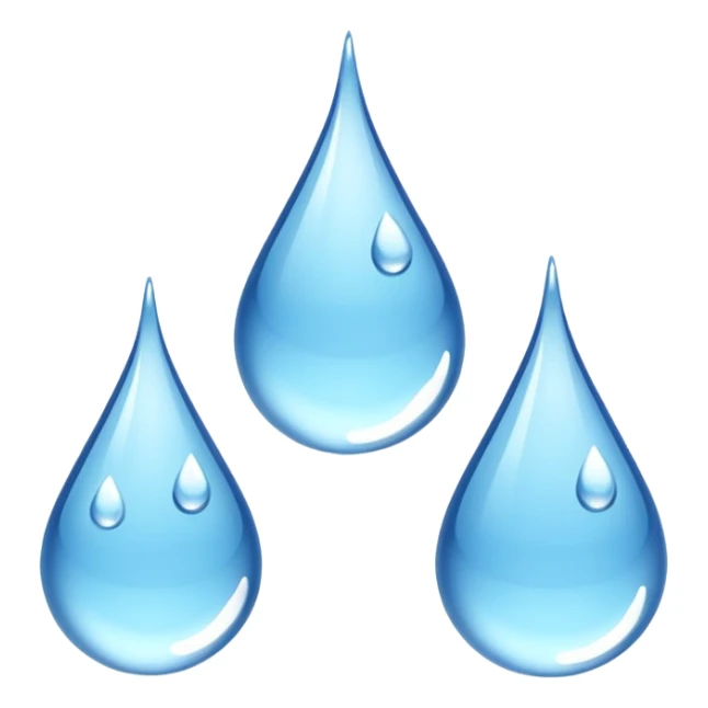 3 water droplets stack on top of each other vertically with two water droplets on the sides; 5 droplets total sticker