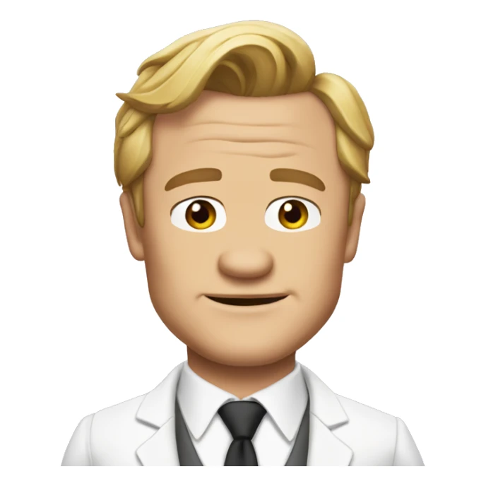 Short-faced Barney Stinson in a white suit sticker