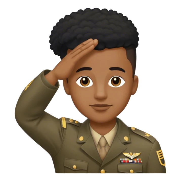 Black marine with low fade saluting sticker