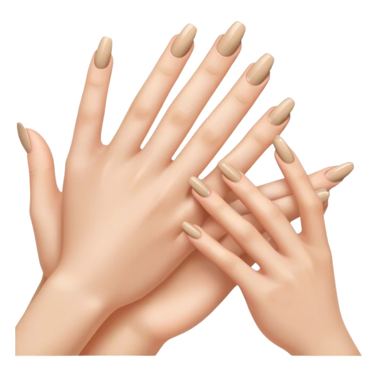 beautiful female hands with beige manicure sticker