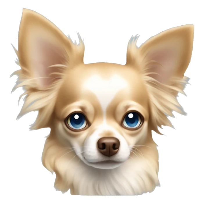 Cream Long haired Chihuahua brown nose blue eyes sticker