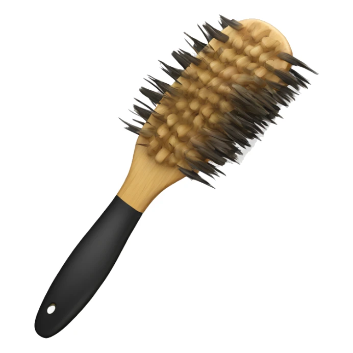 Realistic bamboo hair brush sticker