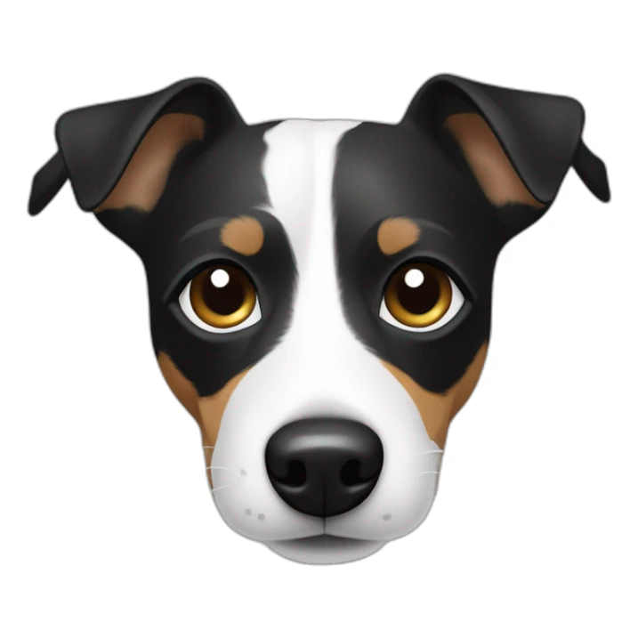 Jack Russell noir et blanc avec une tache noir sur l’œil sticker