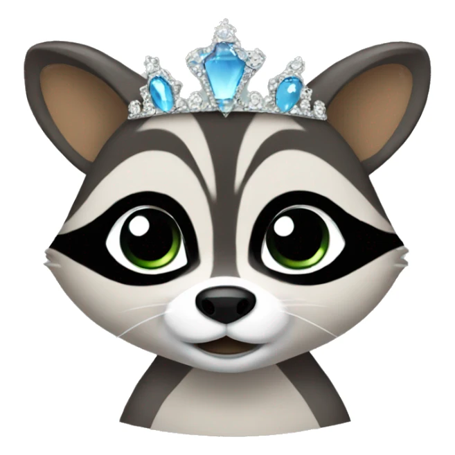Raccoon wearing a tiara sticker