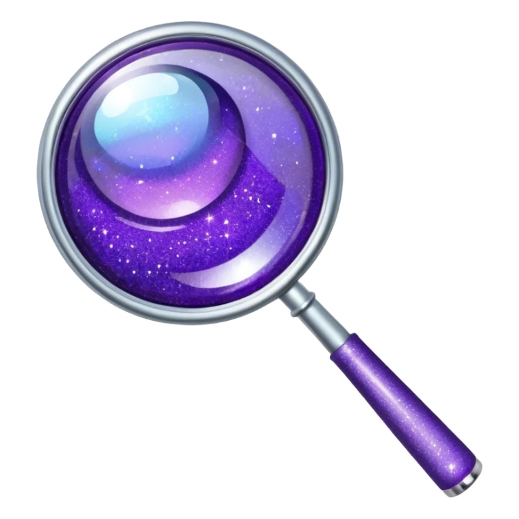 glitter purple and magnifying glass sticker