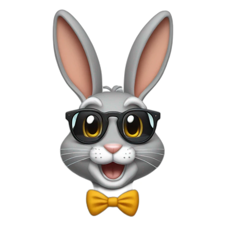 Bugs Bunny con lentes y sonriendo  sticker