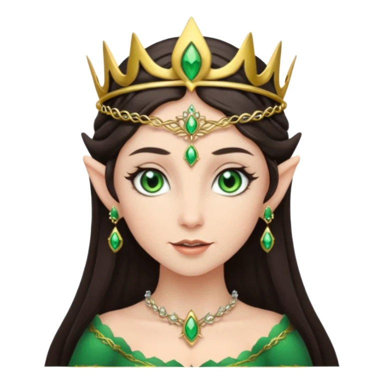 elf woman wearing tiara and dark hair sticker