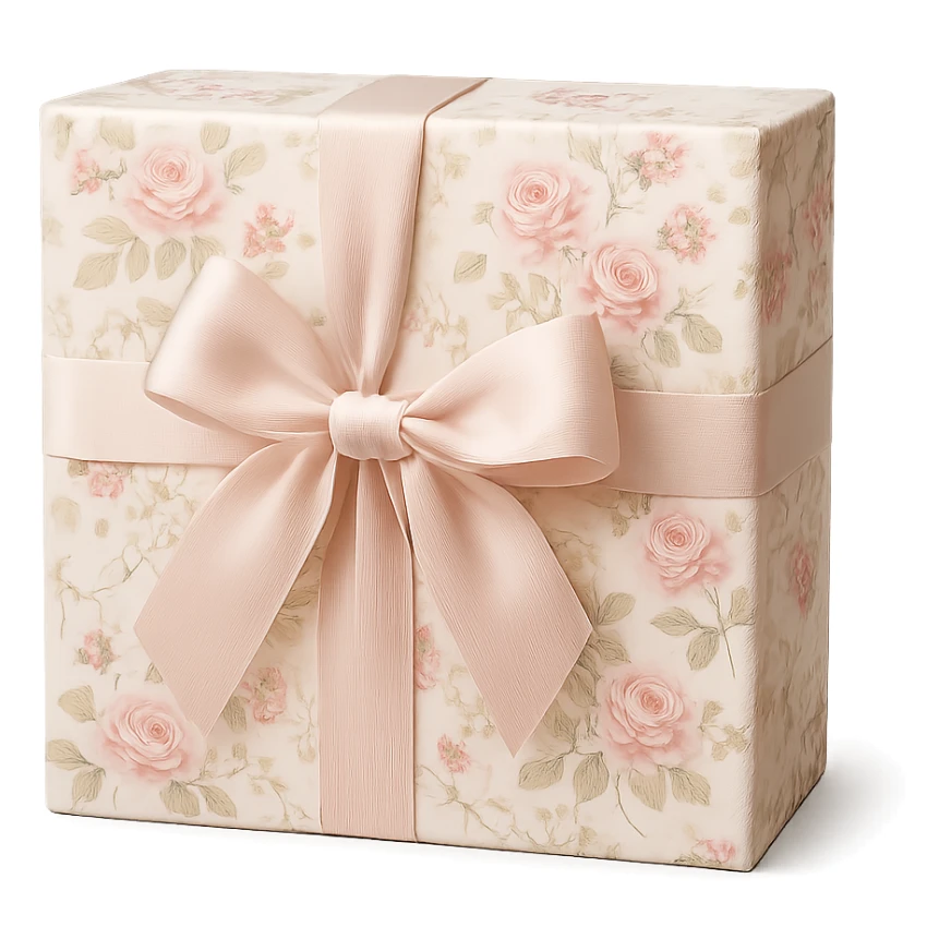 Elegant Rococo pale girly ditsy  gift box  , remove background sticker