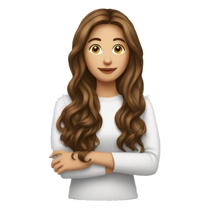 Femme cheveux long brun avec un peu de cheveux blanc sticker