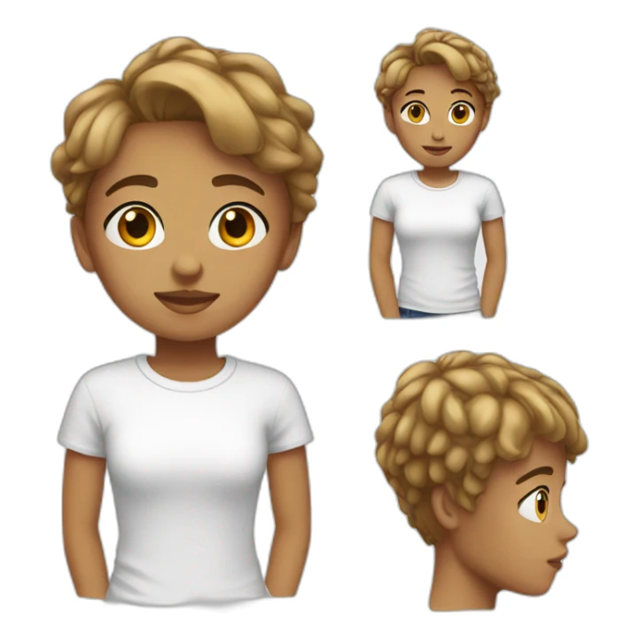 short hair teenager in white tee sticker