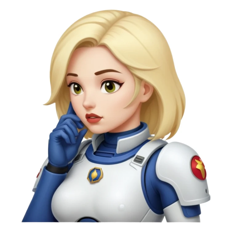 woman space marine in bodysuit whispering sticker