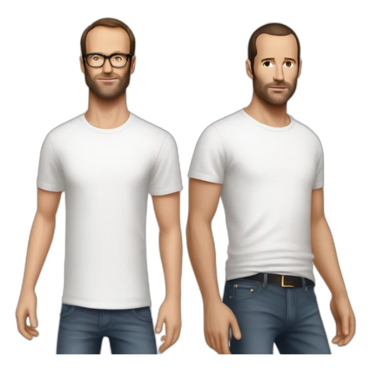 johny ive and tom ford with white t shirt sticker